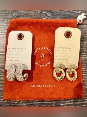 2 Pairs Anthropologie Earrings.
NWT